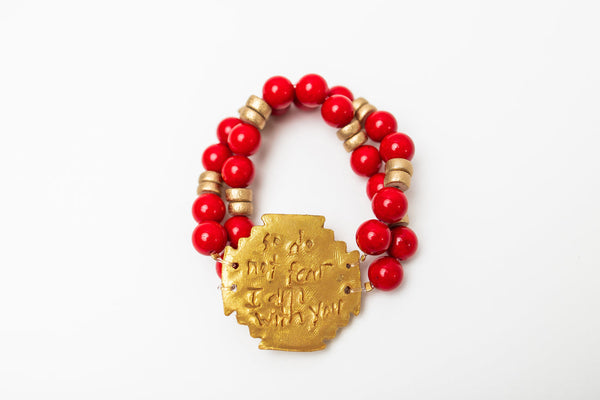 Red Jade with Jerusalem Bracelet