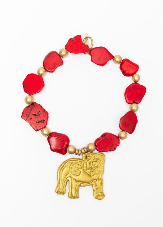 Red Slab Nuggets with Bulldog Necklace