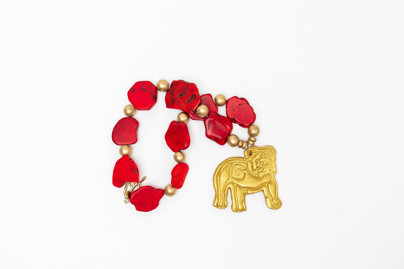 Red Slab Nuggets with Bulldog Necklace