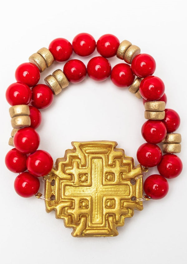 Red Jade with Jerusalem Bracelet