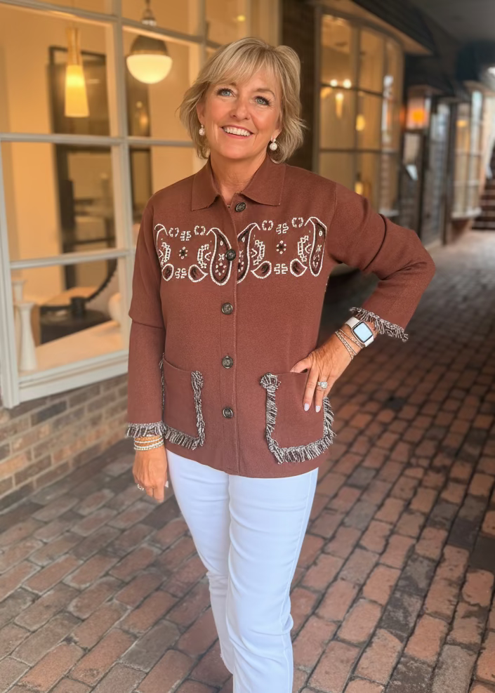 Bandana Fringe Cardigan
