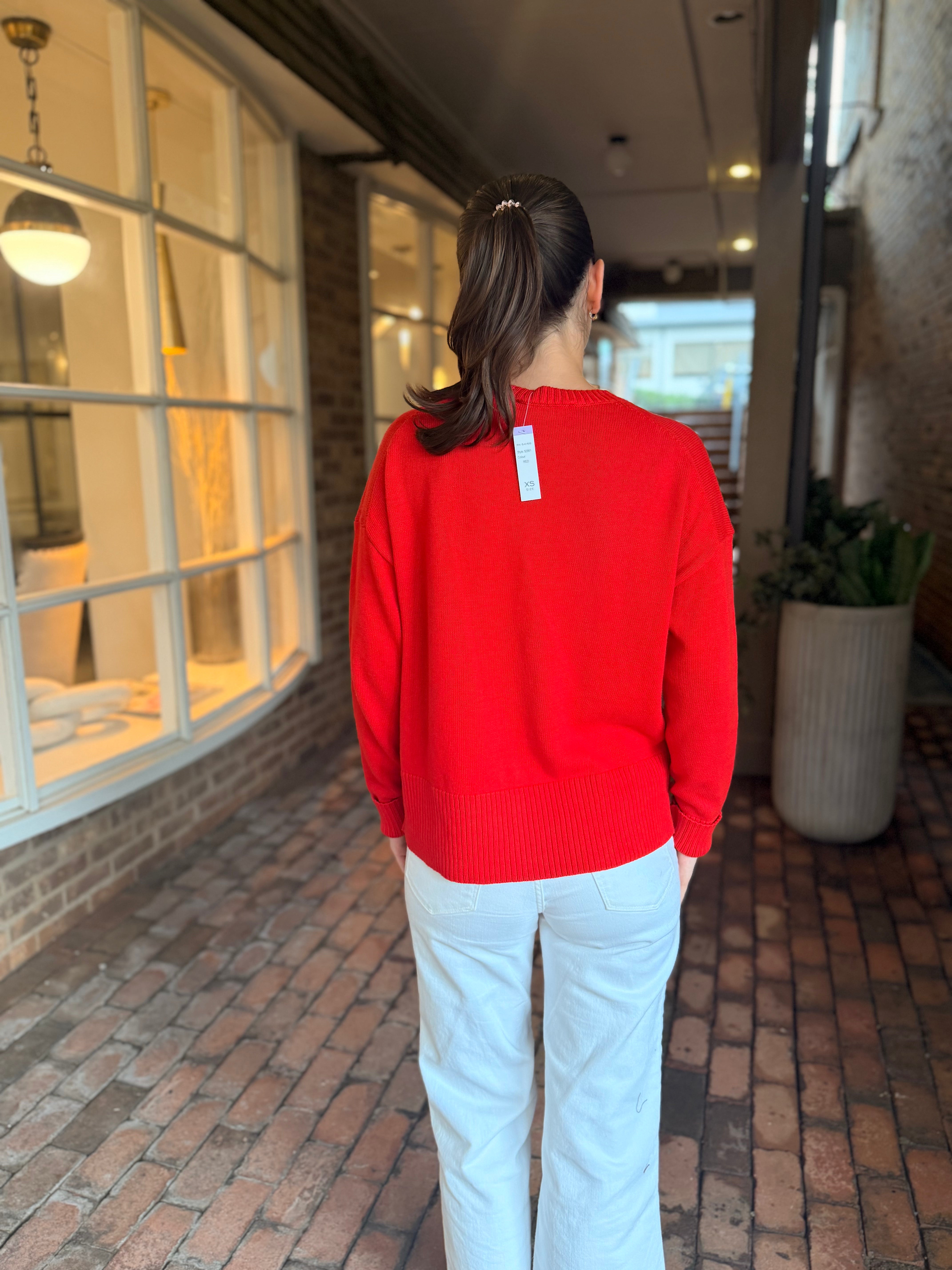 Crew Neck Sweater with Pocket Detail