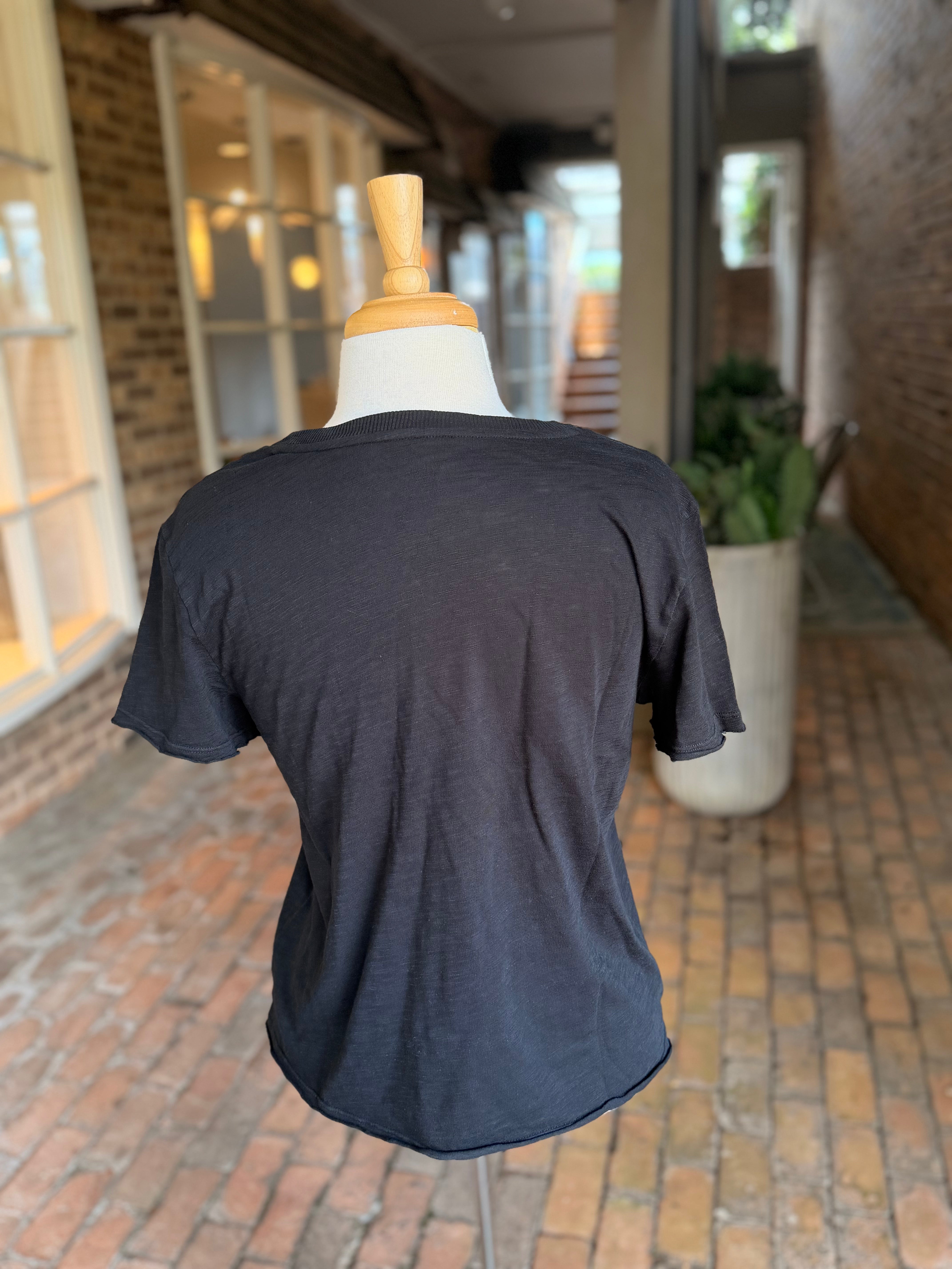 Short Sleeve Tee with Rib Trim