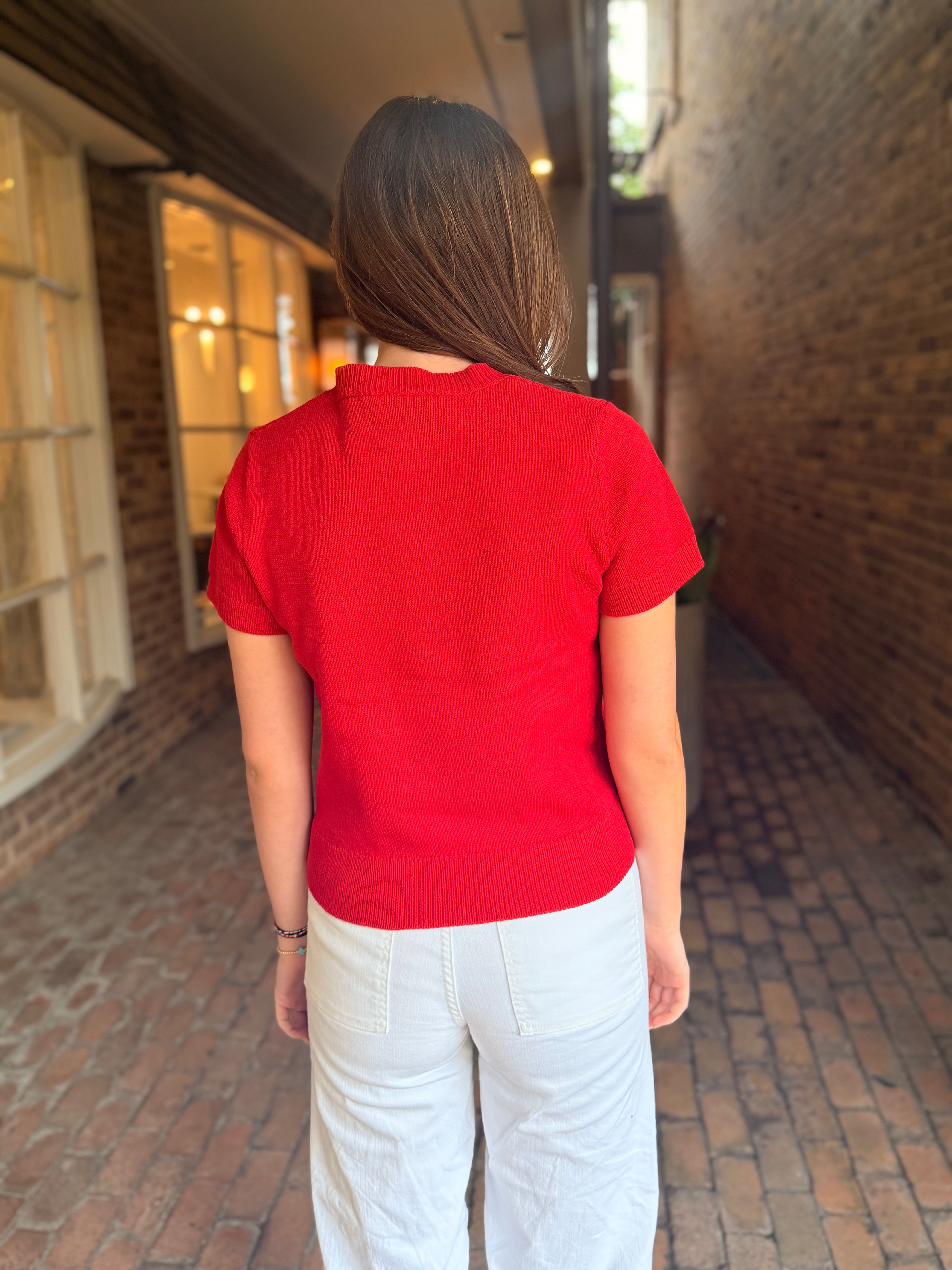 Short Sleeve Flag Sweater