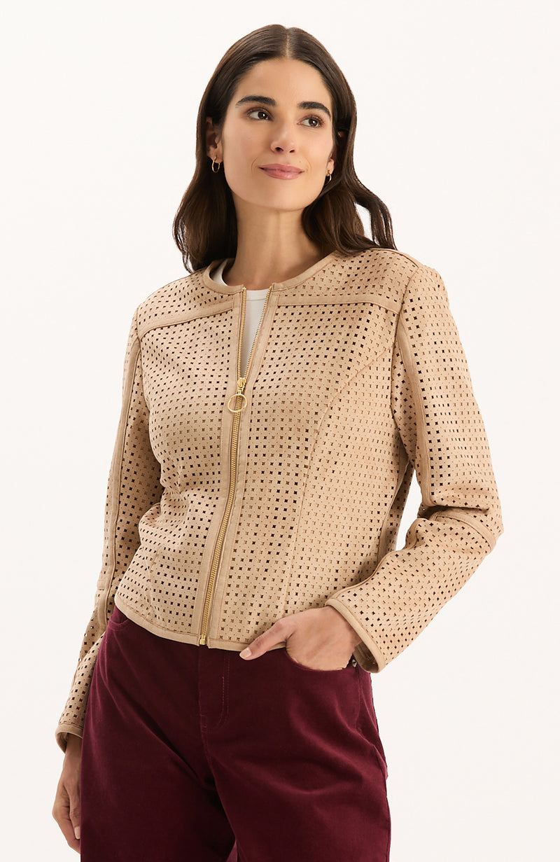 Piper Punched Faux Suede Jacket