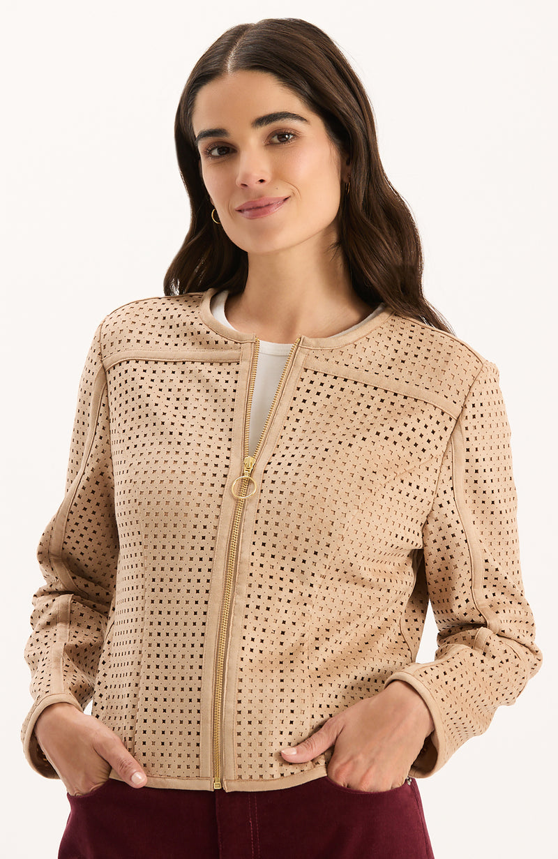 Piper Punched Faux Suede Jacket
