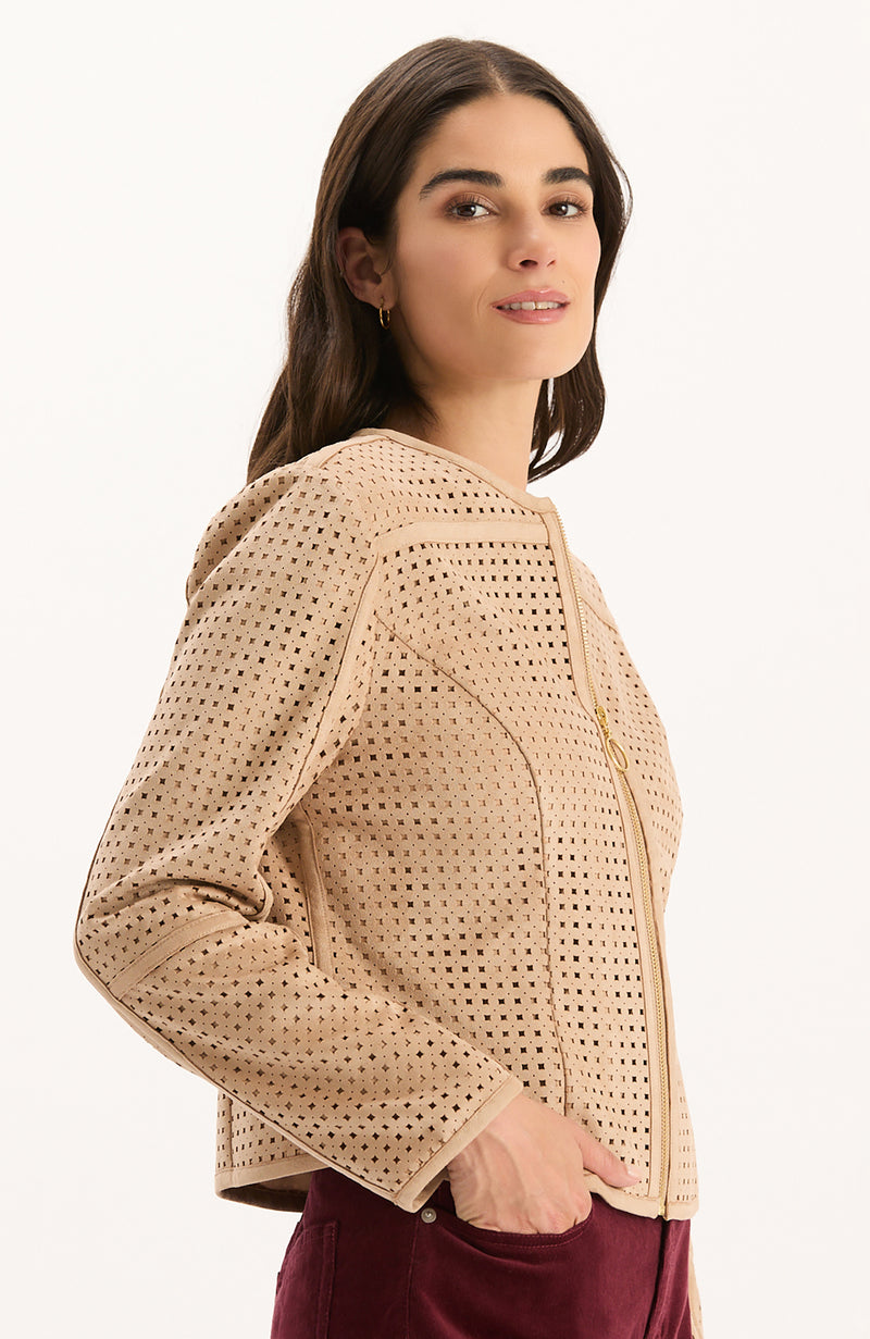 Piper Punched Faux Suede Jacket