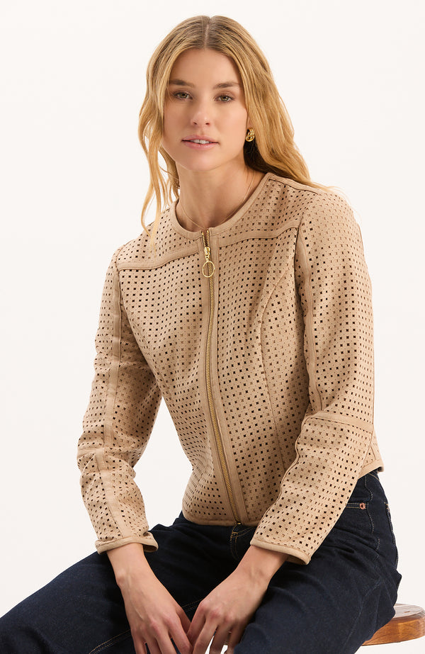 Piper Punched Faux Suede Jacket