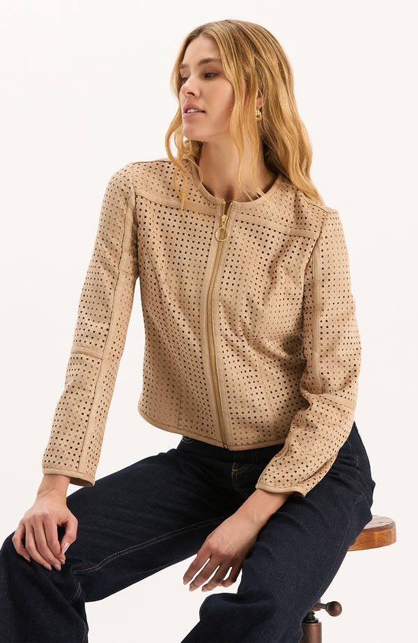 Piper Punched Faux Suede Jacket