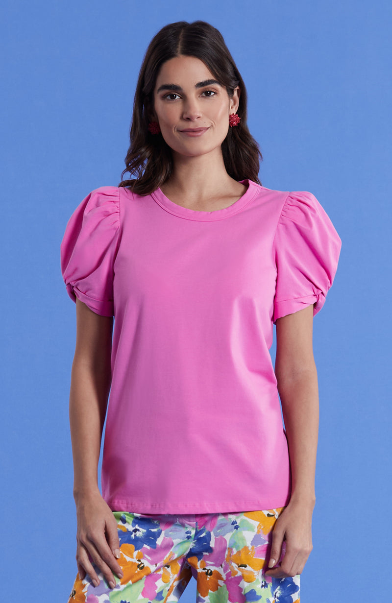 Kari Puff Sleeve Tee - 3 Colors XS Cheeky Pink