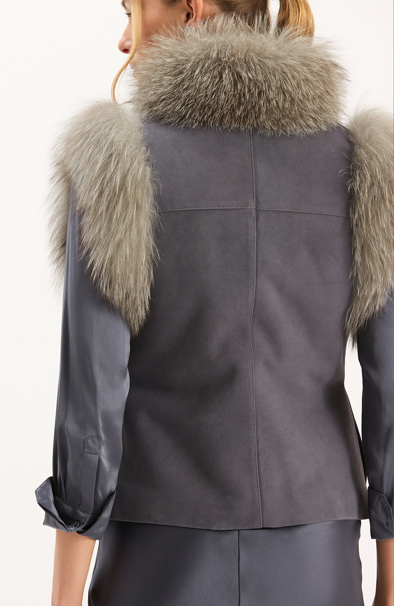 Fox Fur/Suede Vest