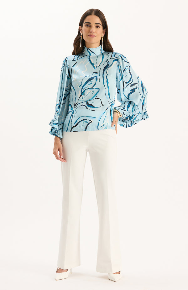 Sarah Charmeuse Mock Neck