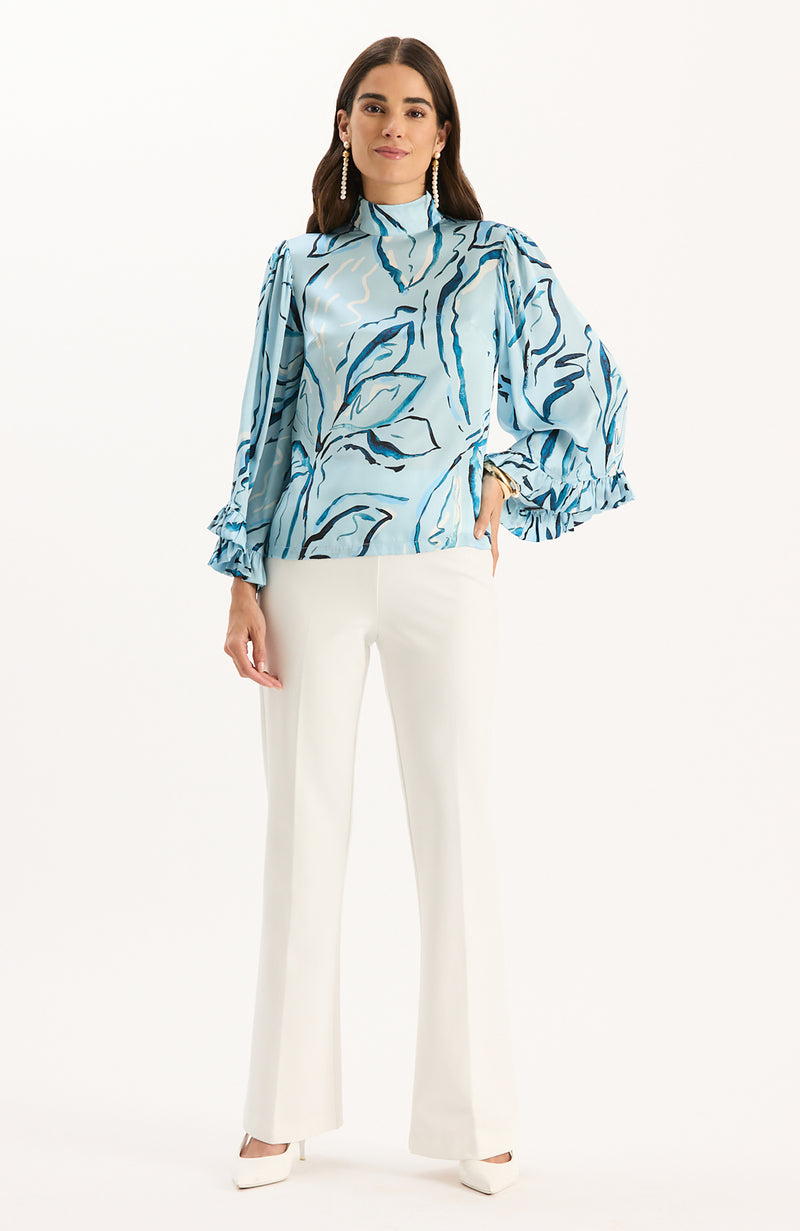 Sarah Charmeuse Mock Neck