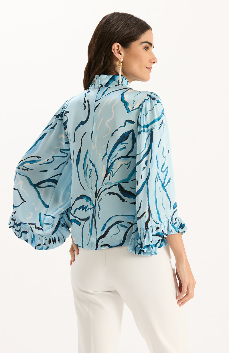 Sarah Charmeuse Mock Neck
