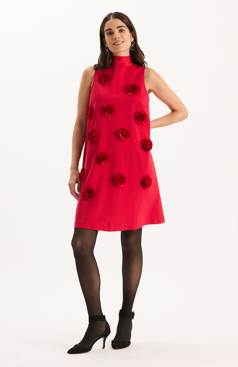 Cleo Ponte Dress with Satin Trim