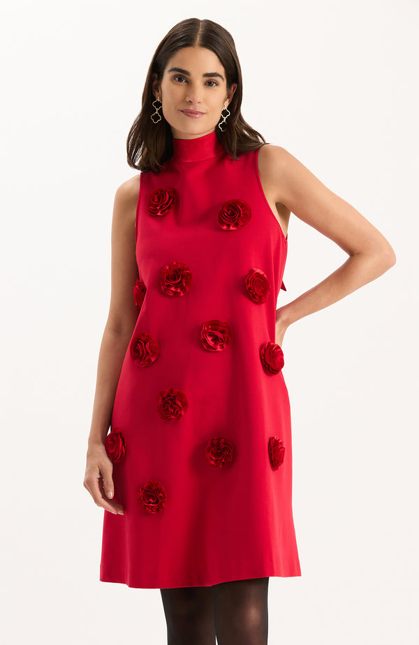 Cleo Ponte Dress with Satin Trim