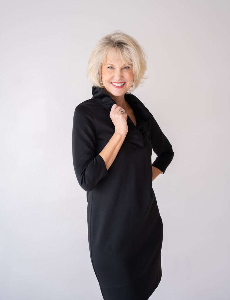 Jersey Ruffneck Dress