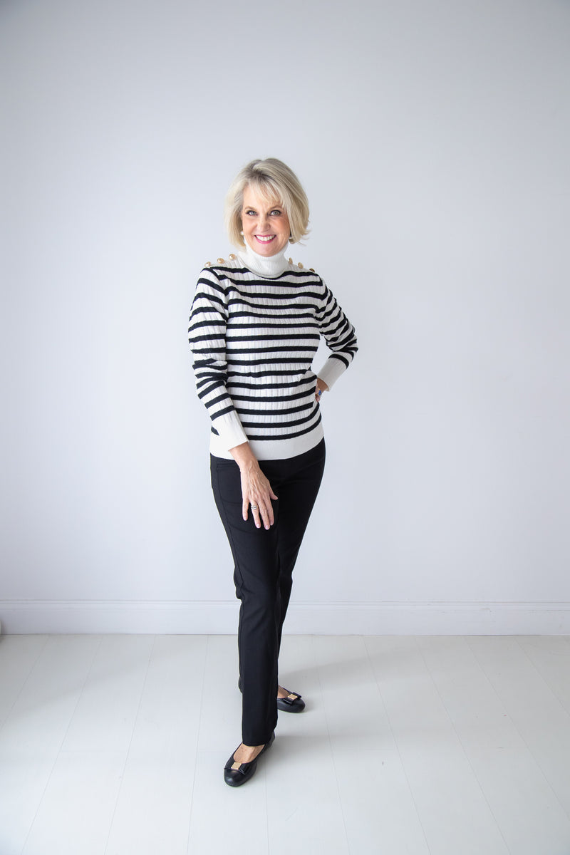 Ecru/Black Sweater