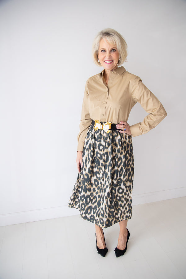 Robin Long Sleeve Animal Print Dress