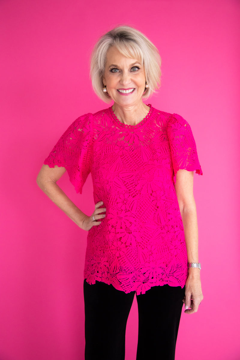 Short Sleeve Lace Top