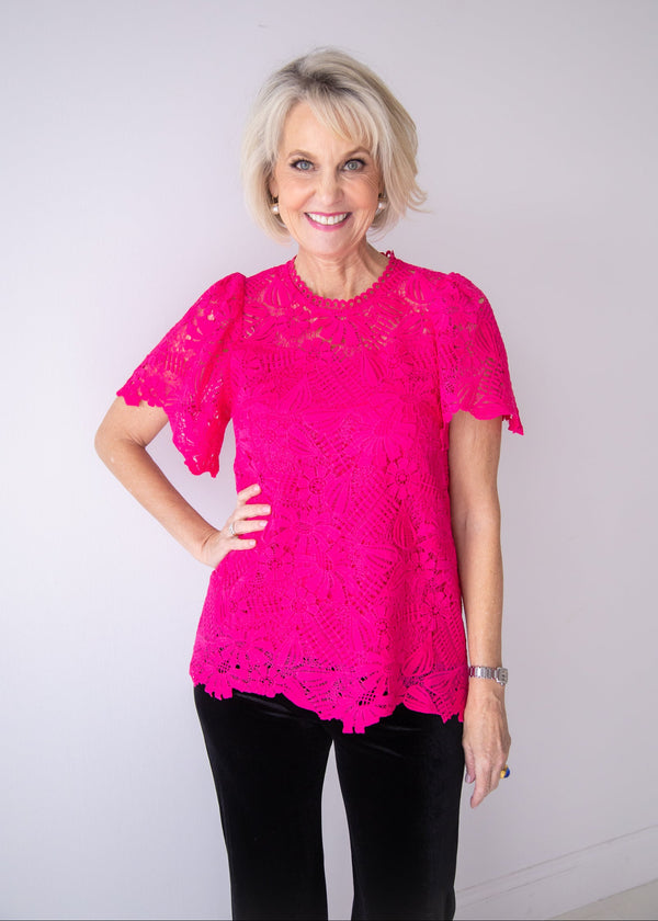 Short Sleeve Lace Top