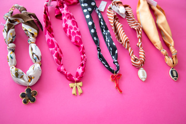 Pink Scarf w/ Gold Bow