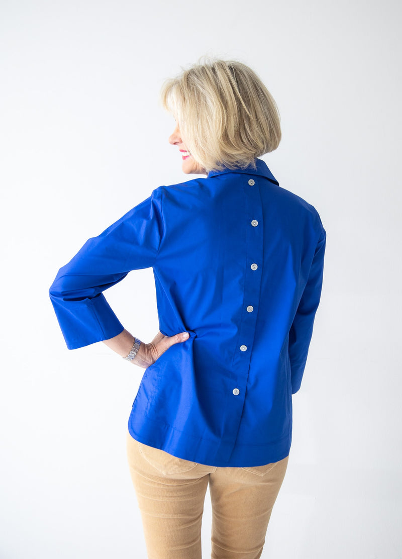 Aileen 3/4 Sleeve Button Back Top - 2 Colors