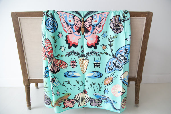 51" Square Silk Butterfly Scarf
