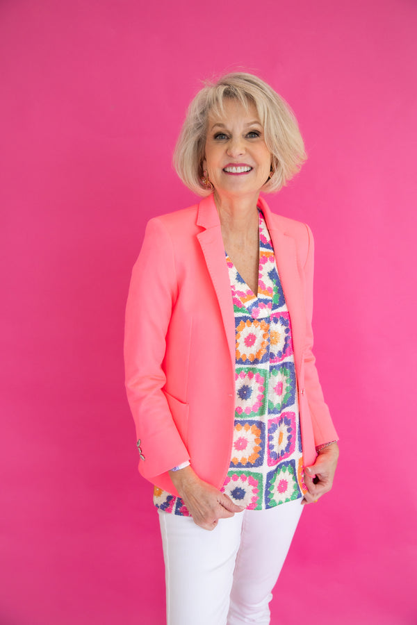 Harlow Fluorescent Pink Knit Jacket