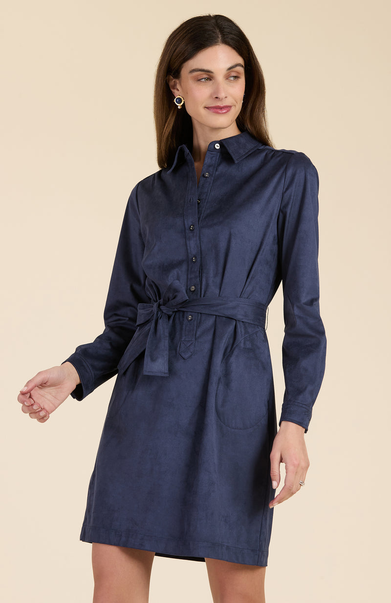 Ziva Faux Suede Shirtdress - 2 Colors