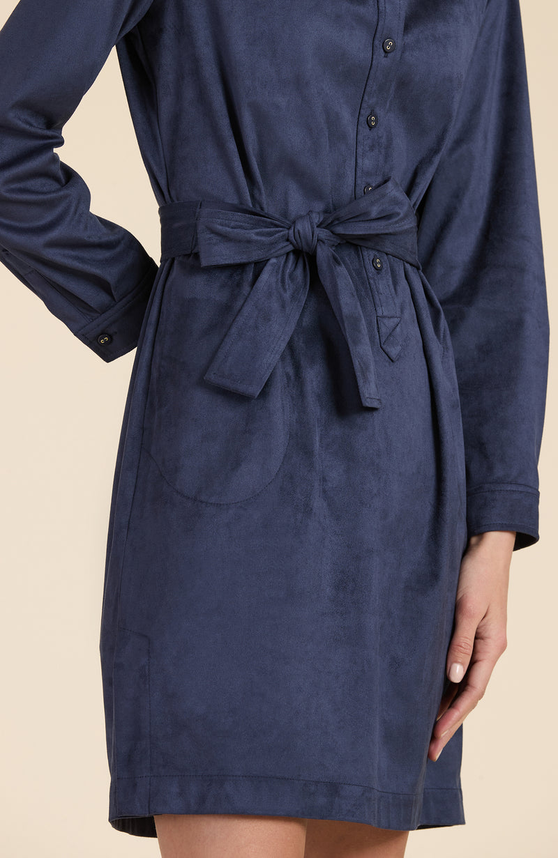 Ziva Faux Suede Shirtdress - 2 Colors