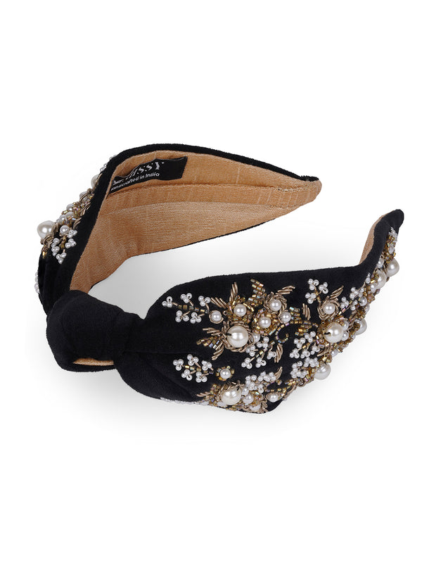 Black Beaded Headband