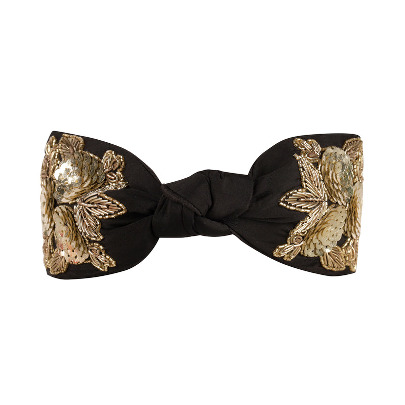 Black and Gold Sequin Headband