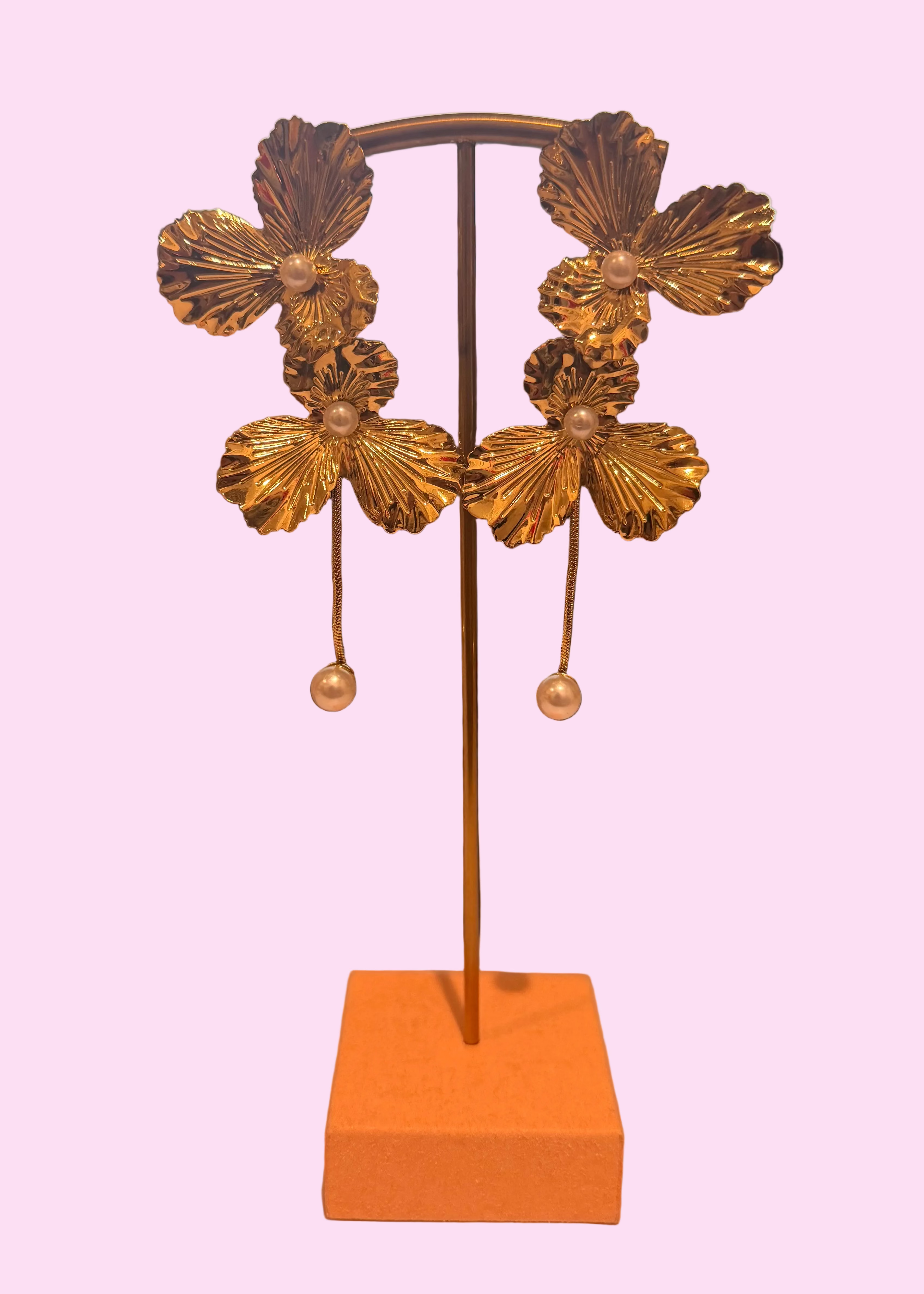Gold Floral Earrings