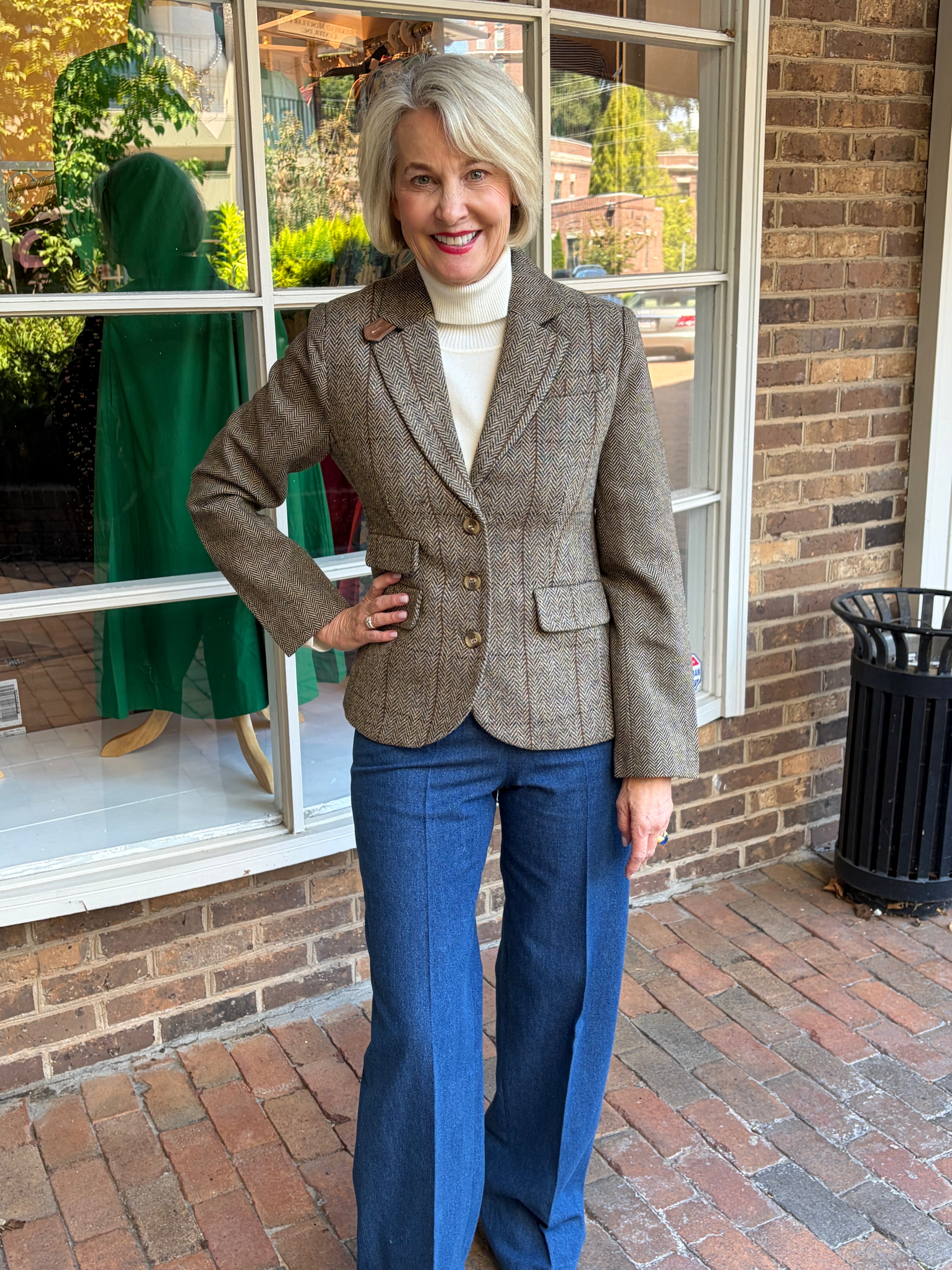 Asher Mixed Plaid Riding Jacket