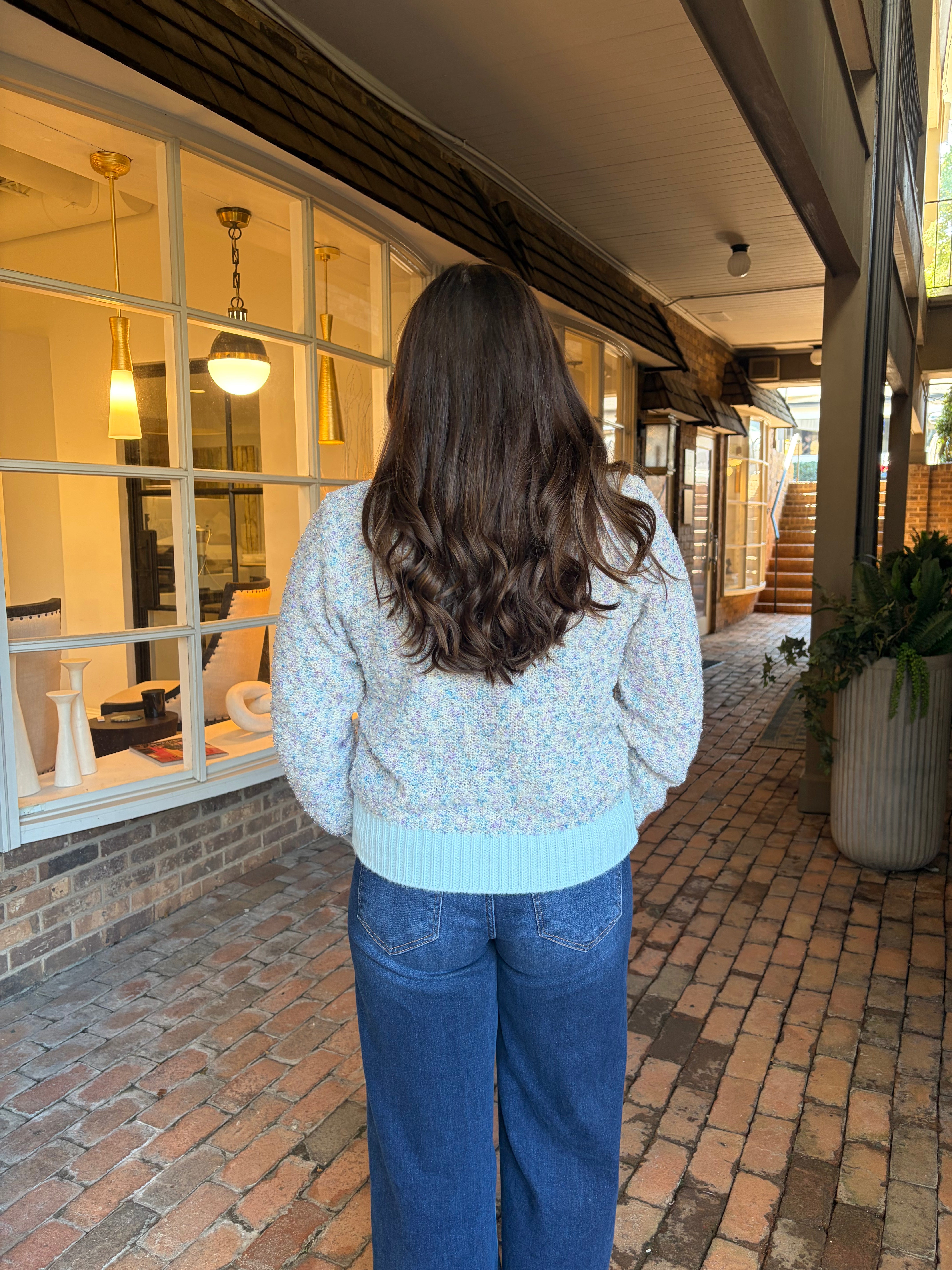 Tweed Speckled Knit Cardigan