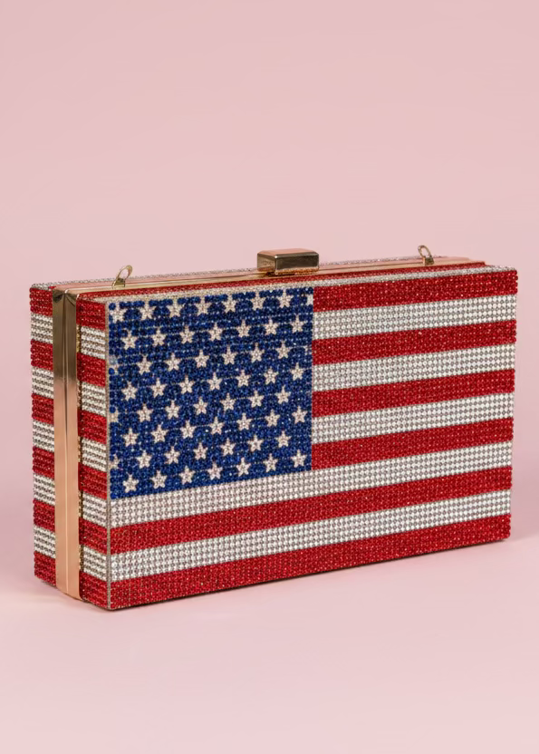Sparkly American Flag Clutch