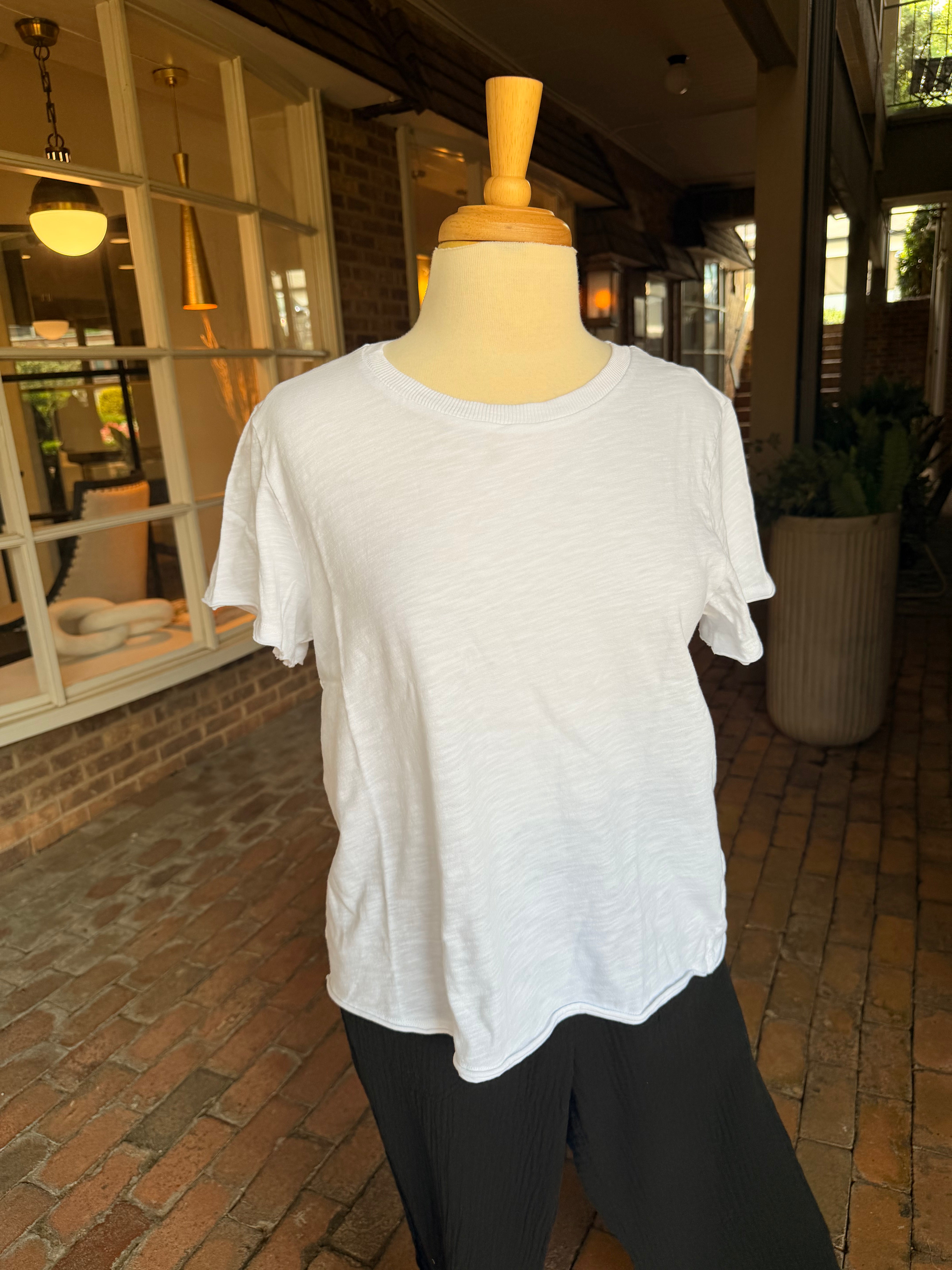 Short Sleeve Tee with Rib Trim
