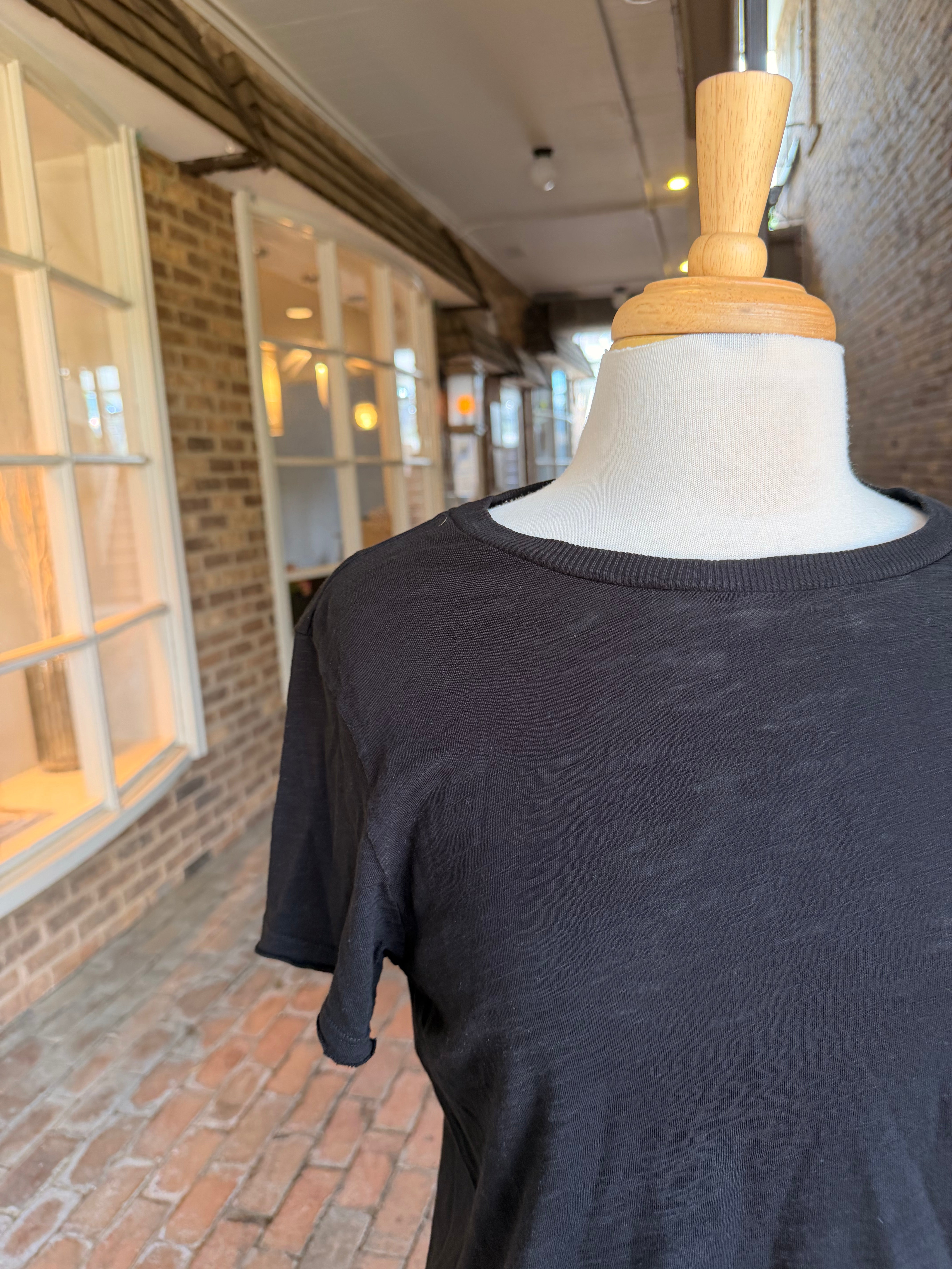 Short Sleeve Tee with Rib Trim