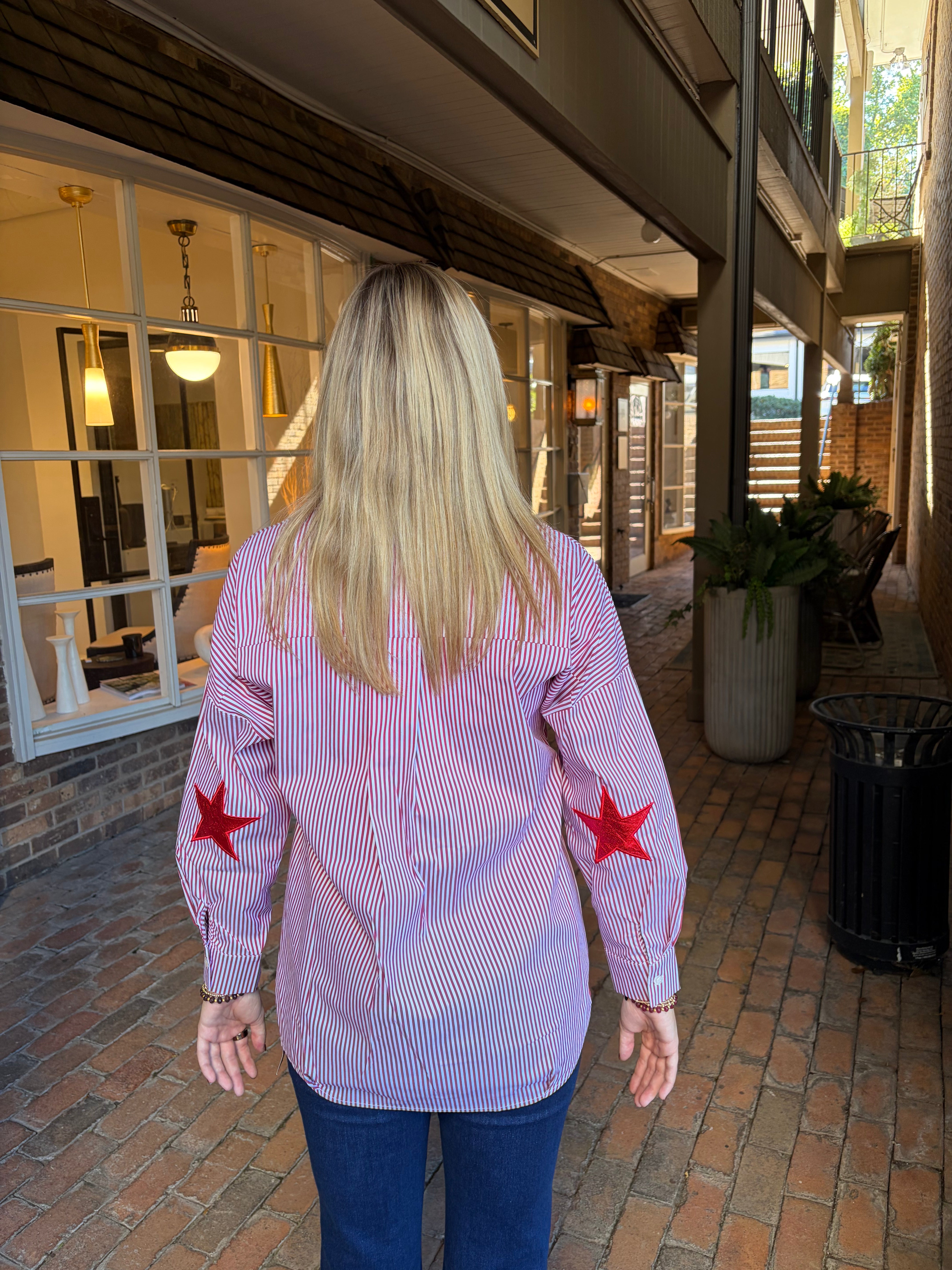 Preppy Star Red Top Red Stripe