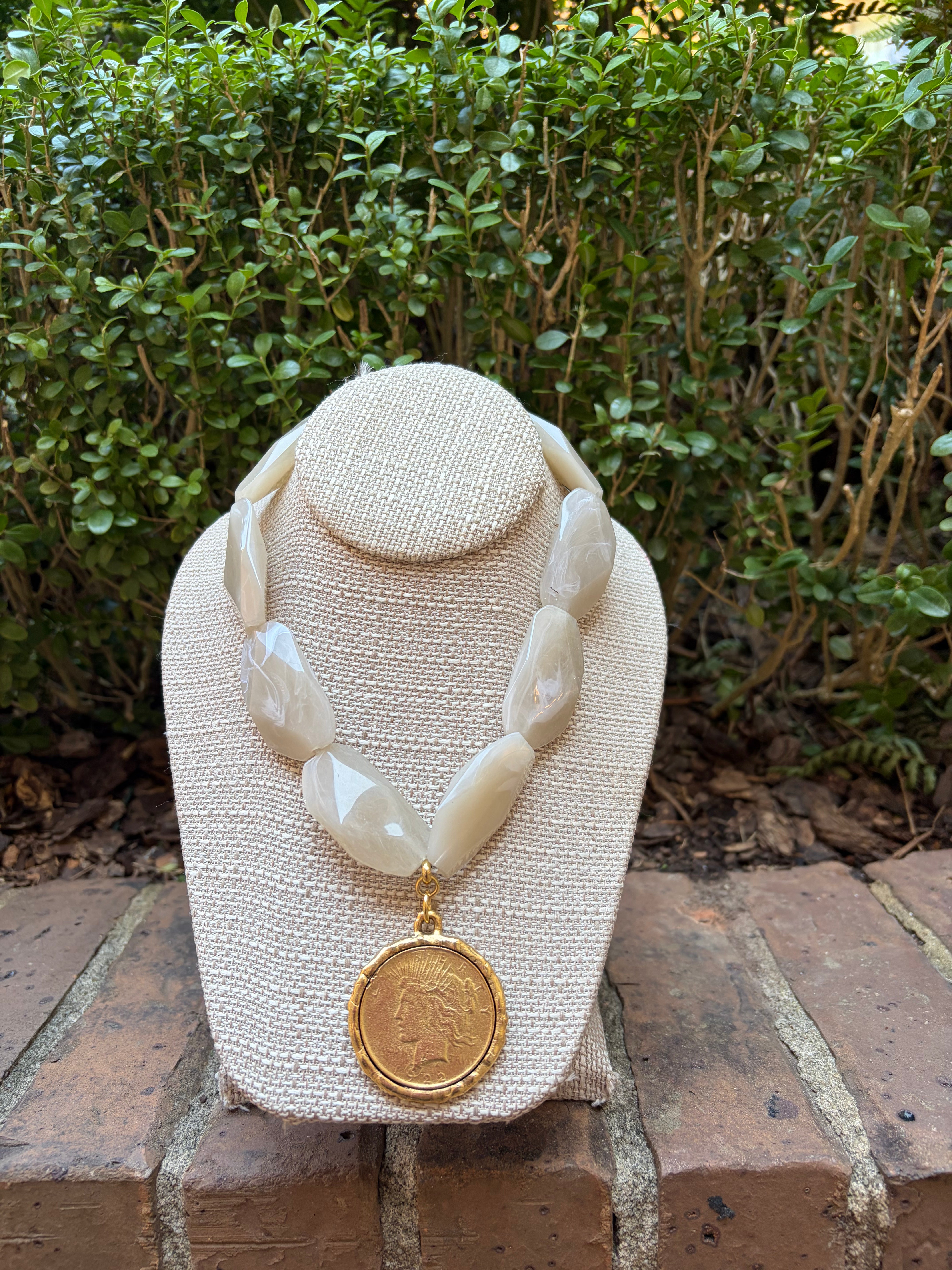 Stone Coin Necklace
