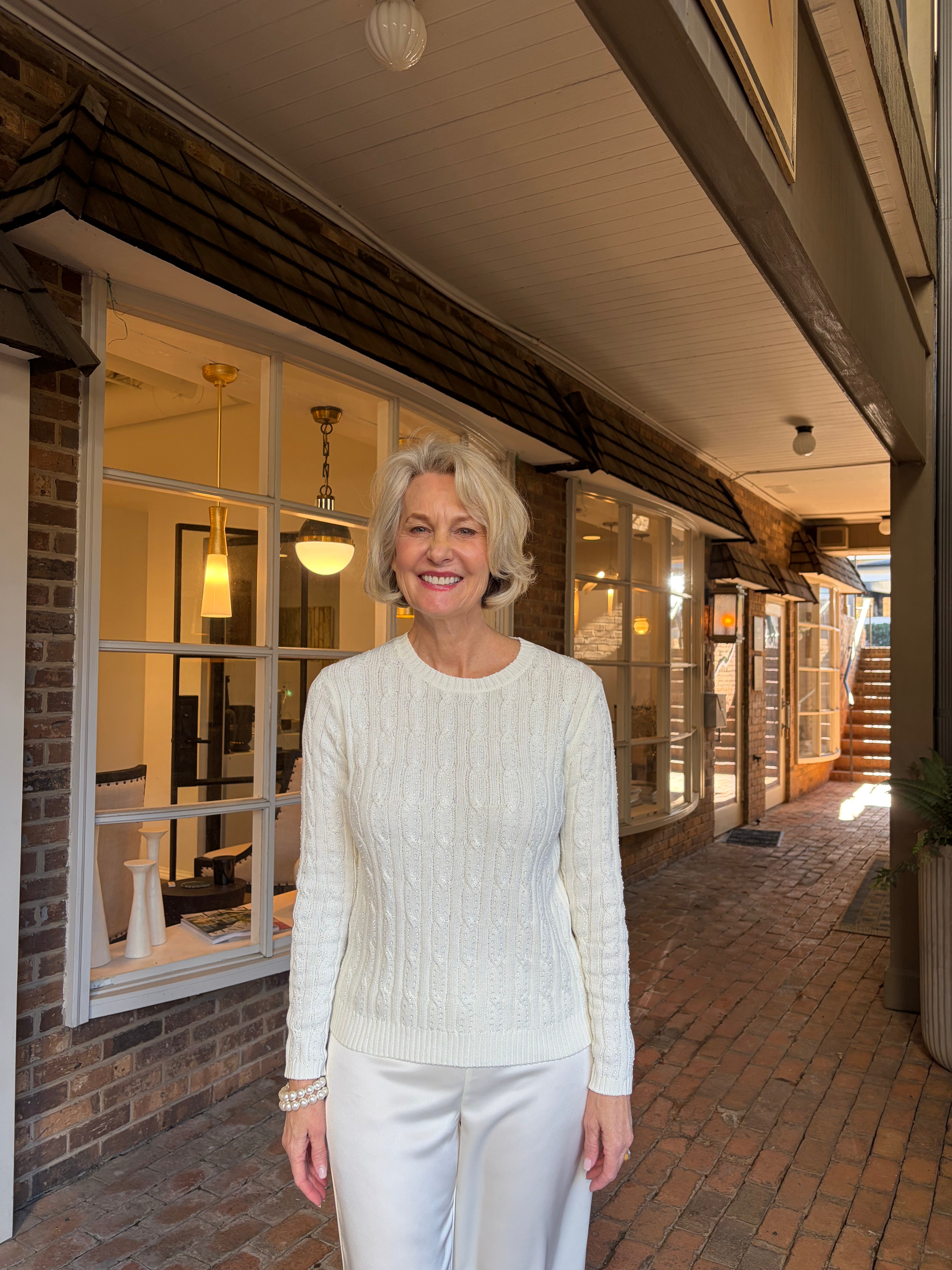 Cable Knit Bling Sweater
