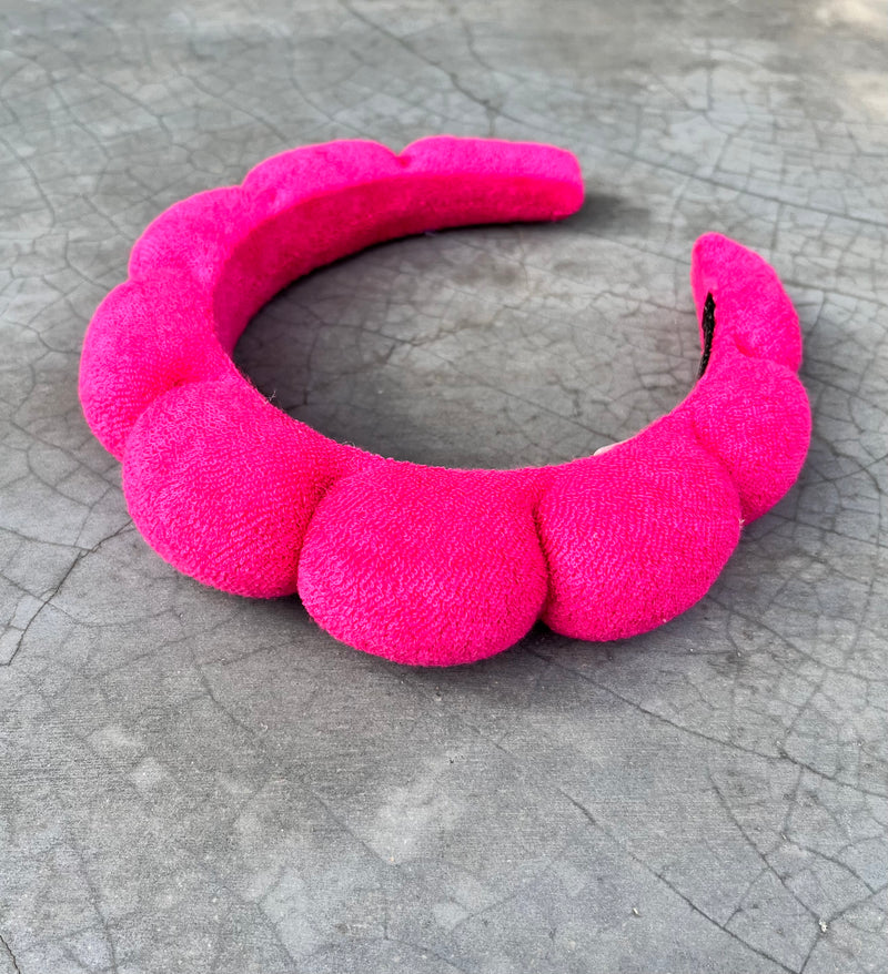 Terry Bubble Spa Headband - 4 Colors Hot Pink