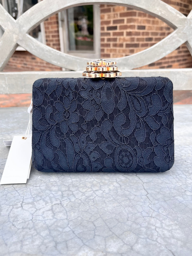Nidia Lace Clutch - 3 Colors One Size Black