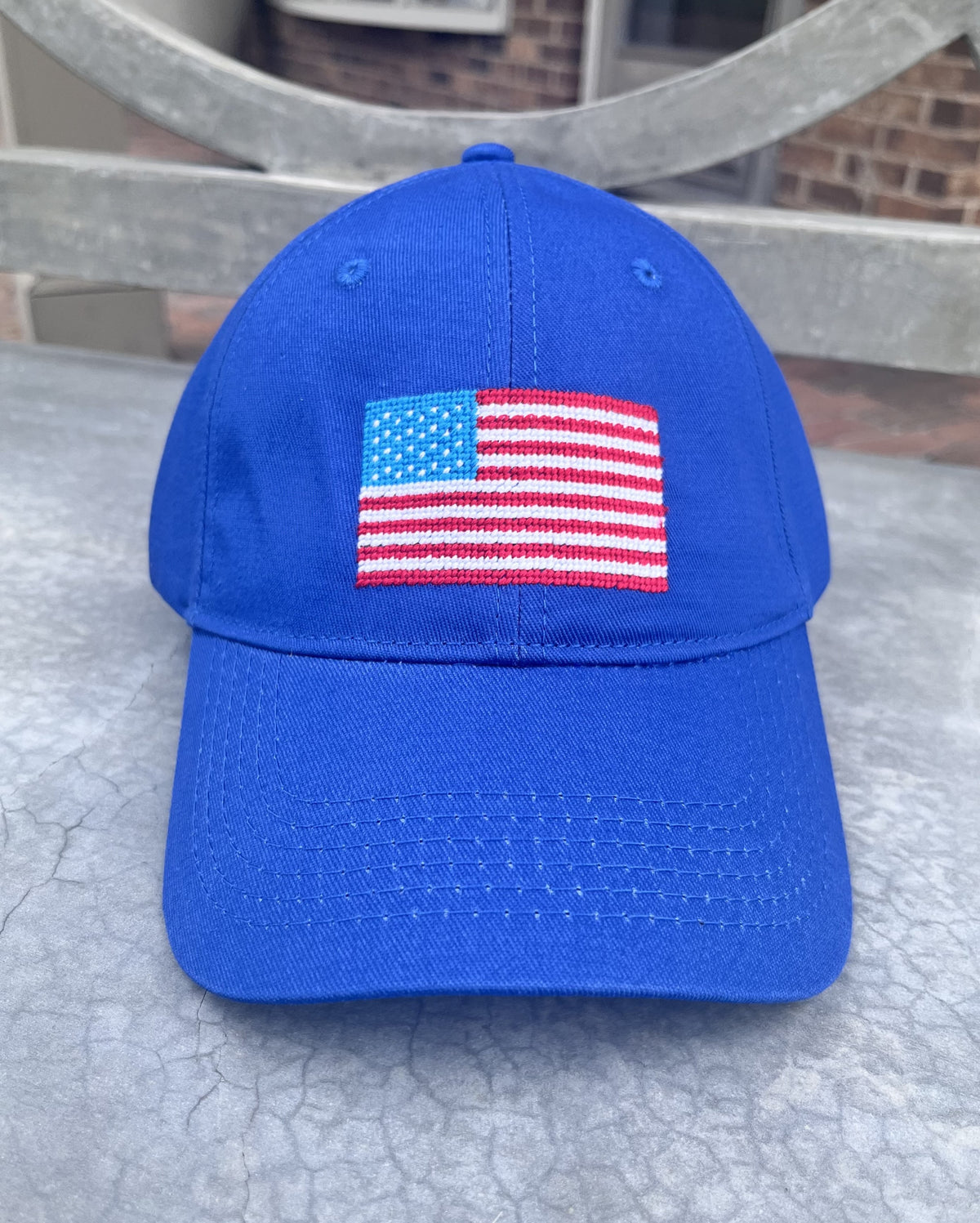 American Flag Needlepoint Hat