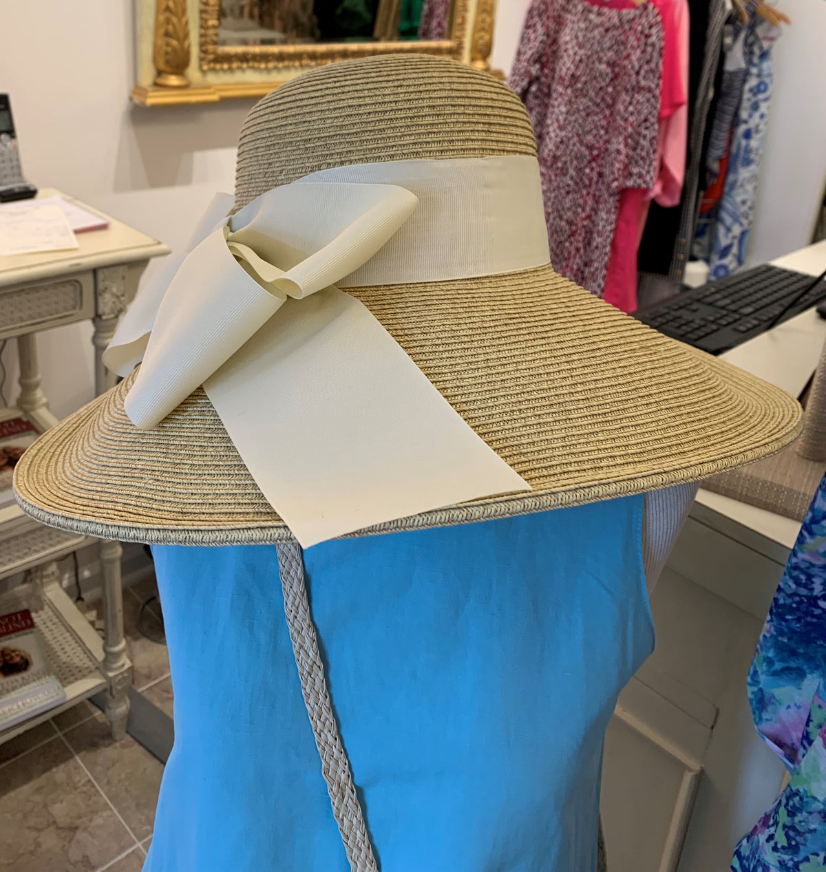 Side Bow Packable Hat One Size Nat Cream