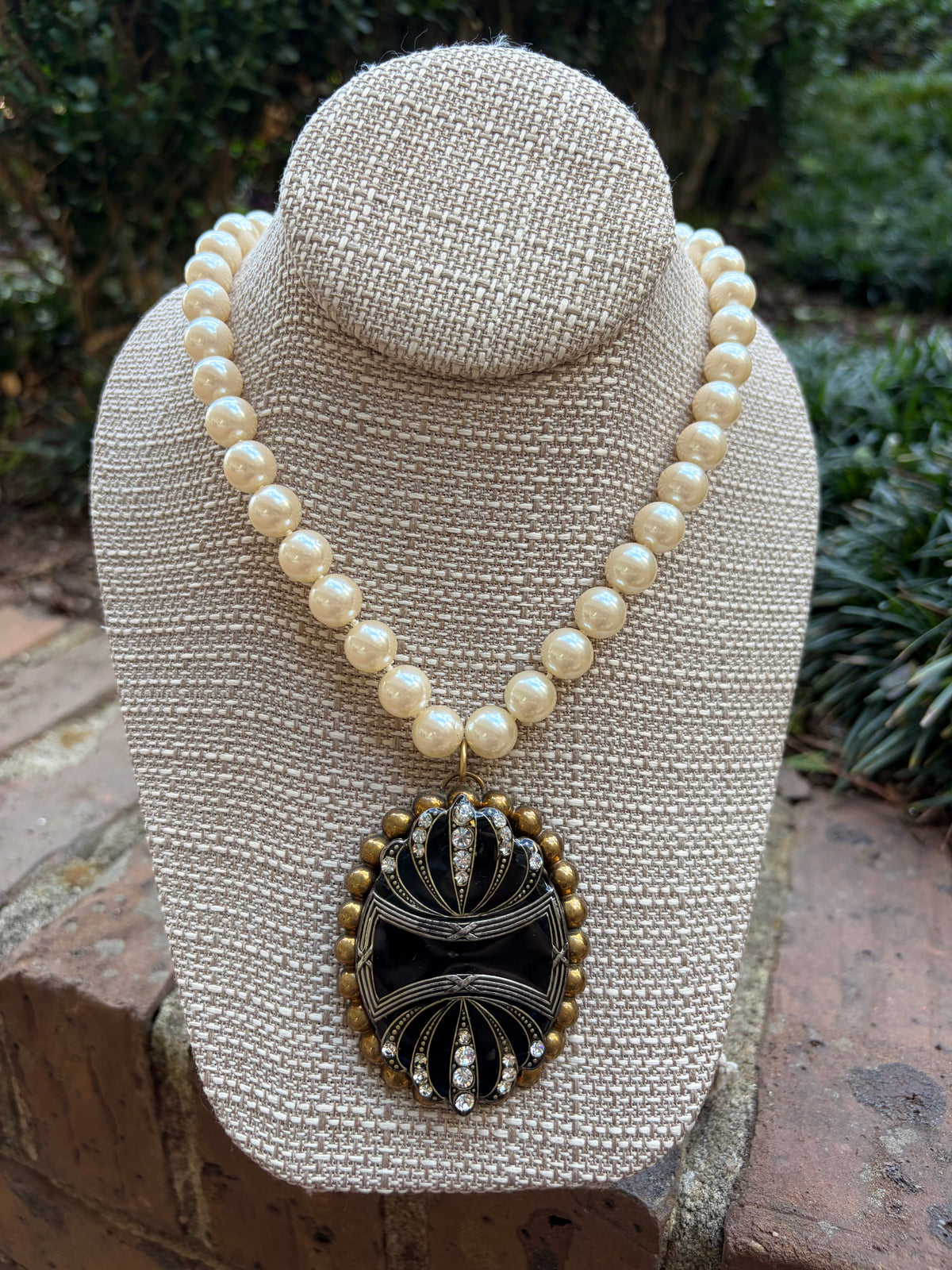 Vintage Pearls with Vintage Deco Pendant