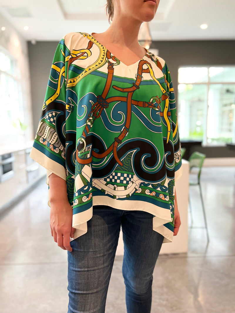 Tunic / Green Swirl and Straps