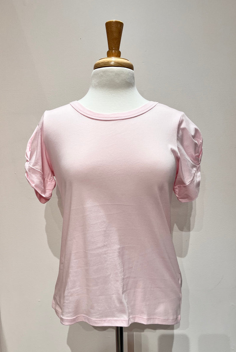 T-Shirt w/ Twist Sleeve - 2 Colors XS Ballet Pink