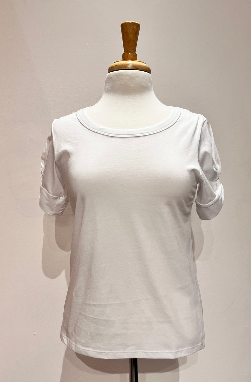 T-Shirt w/ Twist Sleeve - 2 Colors XS White